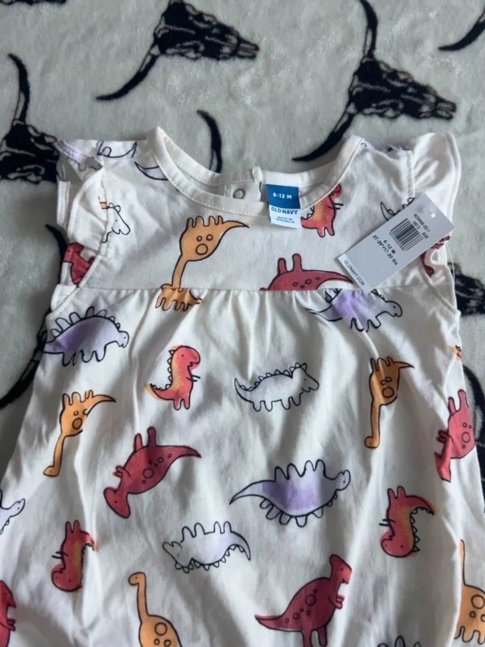 NWT Old Navy Baby Dinosaur Bubble Romper 6-12M 100% Cotton
